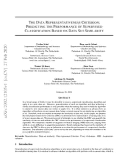 The Data Representativeness Criterion: Predicting the Performance of
  Supervised Classification Based on Data Set Similarity