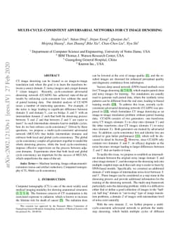 Multi-Cycle-Consistent Adversarial Networks for CT Image Denoising