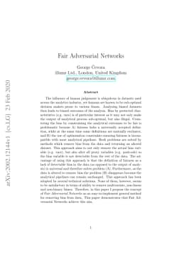 Fair Adversarial Networks