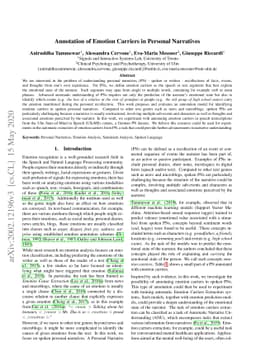 Annotation of Emotion Carriers in Personal Narratives