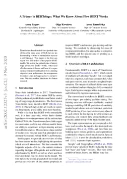 A Primer in BERTology: What we know about how BERT works