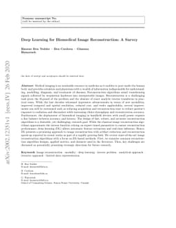 Deep Learning for Biomedical Image Reconstruction: A Survey