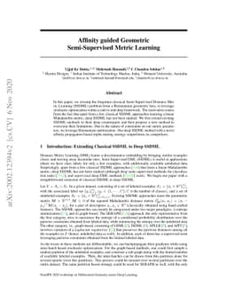 Affinity guided Geometric Semi-Supervised Metric Learning