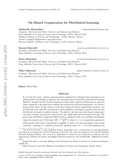 On Biased Compression for Distributed Learning