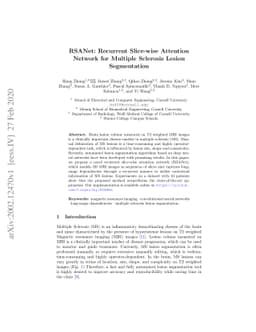 RSANet: Recurrent Slice-wise Attention Network for Multiple Sclerosis
  Lesion Segmentation