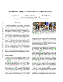 Hand-Priming in Object Localization for Assistive Egocentric Vision