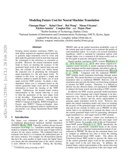 Modeling Future Cost for Neural Machine Translation