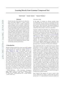 Learning Directly from Grammar Compressed Text