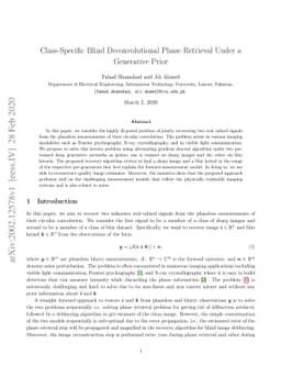 Class-Specific Blind Deconvolutional Phase Retrieval Under a Generative
  Prior