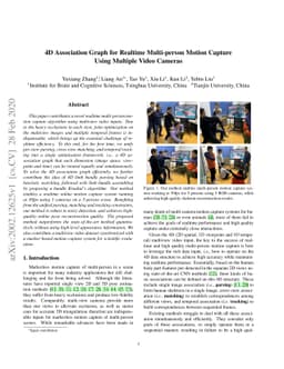 4D Association Graph for Realtime Multi-person Motion Capture Using
  Multiple Video Cameras