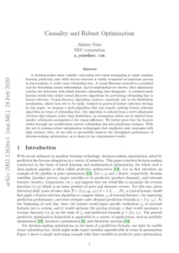 Causality and Robust Optimization