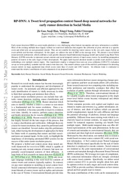 RP-DNN: A Tweet level propagation context based deep neural networks for
  early rumor detection in Social Media