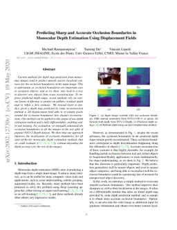 Predicting Sharp and Accurate Occlusion Boundaries in Monocular Depth
  Estimation Using Displacement Fields