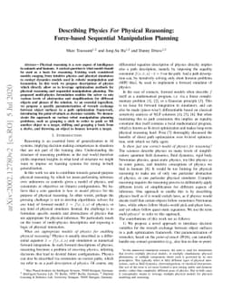 Describing Physics For Physical Reasoning: Force-based Sequential
  Manipulation Planning