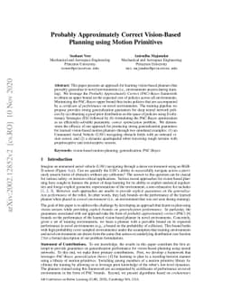 Probably Approximately Correct Vision-Based Planning using Motion
  Primitives