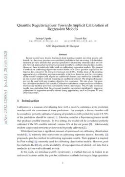 Quantile Regularization: Towards Implicit Calibration of Regression
  Models