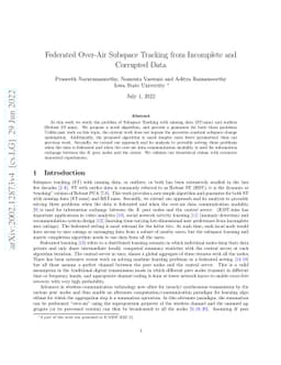 Federated Over-Air Subspace Tracking from Incomplete and Corrupted Data