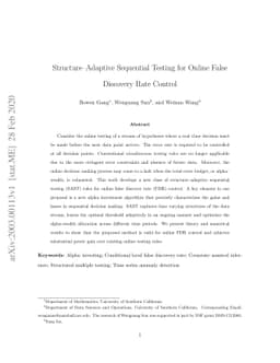 Structure-Adaptive Sequential Testing for Online False Discovery Rate
  Control