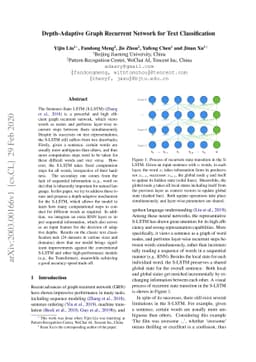 Depth-Adaptive Graph Recurrent Network for Text Classification