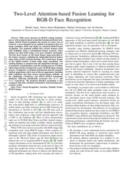 Two-Level Attention-based Fusion Learning for RGB-D Face Recognition