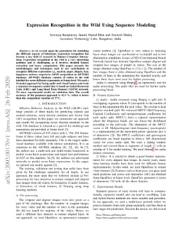 Expression Recognition in the Wild Using Sequence Modeling