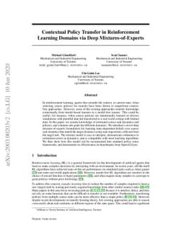 Contextual Policy Transfer in Reinforcement Learning Domains via Deep
  Mixtures-of-Experts