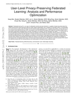 User-Level Privacy-Preserving Federated Learning: Analysis and
  Performance Optimization