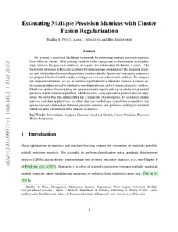 Estimating Multiple Precision Matrices with Cluster Fusion
  Regularization