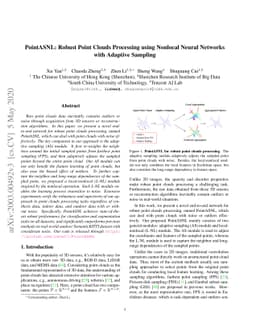 PointASNL: Robust Point Clouds Processing using Nonlocal Neural Networks
  with Adaptive Sampling