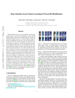 Deep Attention Aware Feature Learning for Person Re-Identification