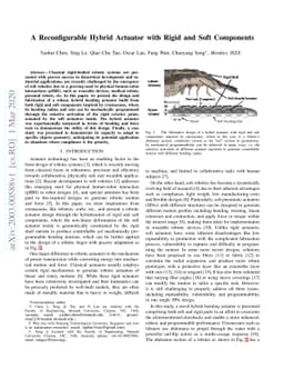 A Reconfigurable Hybrid Actuator with Rigid and Soft Components