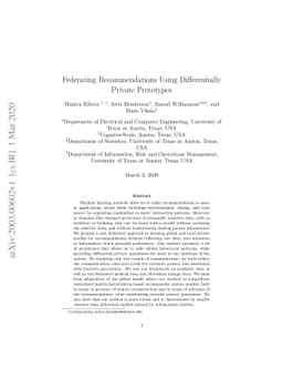 Federating Recommendations Using Differentially Private Prototypes