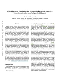 A Novel Recurrent Encoder-Decoder Structure for Large-Scale Multi-view
  Stereo Reconstruction from An Open Aerial Dataset