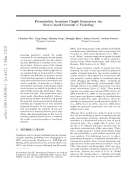 Permutation Invariant Graph Generation via Score-Based Generative
  Modeling