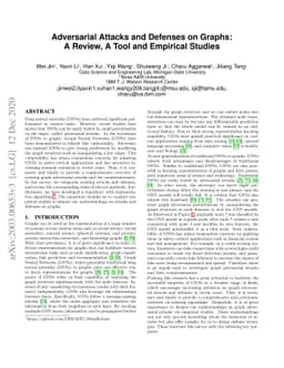 Adversarial Attacks and Defenses on Graphs: A Review, A Tool and
  Empirical Studies