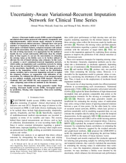 Uncertainty-Aware Variational-Recurrent Imputation Network for Clinical
  Time Series
