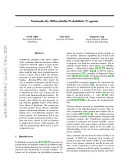 Stochastically Differentiable Probabilistic Programs