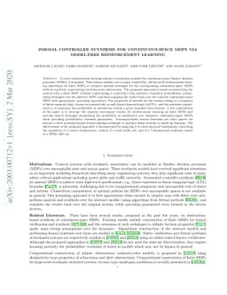 Formal Controller Synthesis for Continuous-Space MDPs via Model-Free
  Reinforcement Learning