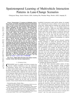 Spatiotemporal Learning of Multivehicle Interaction Patterns in
  Lane-Change Scenarios