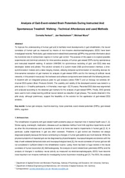 Analysis of Gait-Event-related Brain Potentials During Instructed And
  Spontaneous Treadmill Walking -- Technical Affordances and used Methods