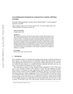 Ascertaining price formation in cryptocurrency markets with DeepLearning