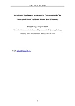 Recognizing Handwritten Mathematical Expressions as LaTex Sequences
  Using a Multiscale Robust Neural Network