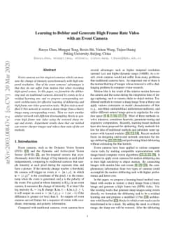 Learning to Deblur and Generate High Frame Rate Video with an Event
  Camera