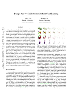 Triangle-Net: Towards Robustness in Point Cloud Learning