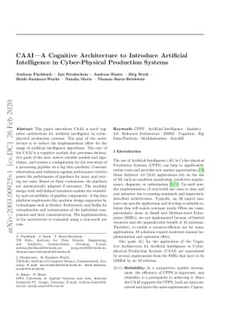 CAAI -- A Cognitive Architecture to Introduce Artificial Intelligence in
  Cyber-Physical Production Systems