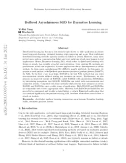 Buffered Asynchronous SGD for Byzantine Learning