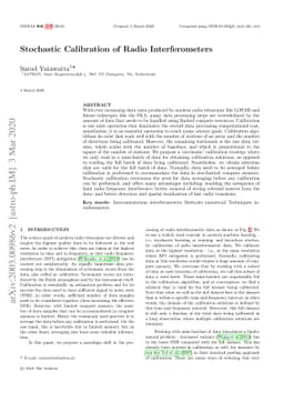 Stochastic Calibration of Radio Interferometers