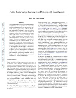 Fiedler Regularization: Learning Neural Networks with Graph Sparsity