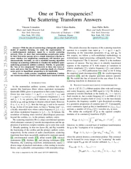 One or Two Components? The Scattering Transform Answers