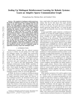Scaling Up Multiagent Reinforcement Learning for Robotic Systems: Learn
  an Adaptive Sparse Communication Graph